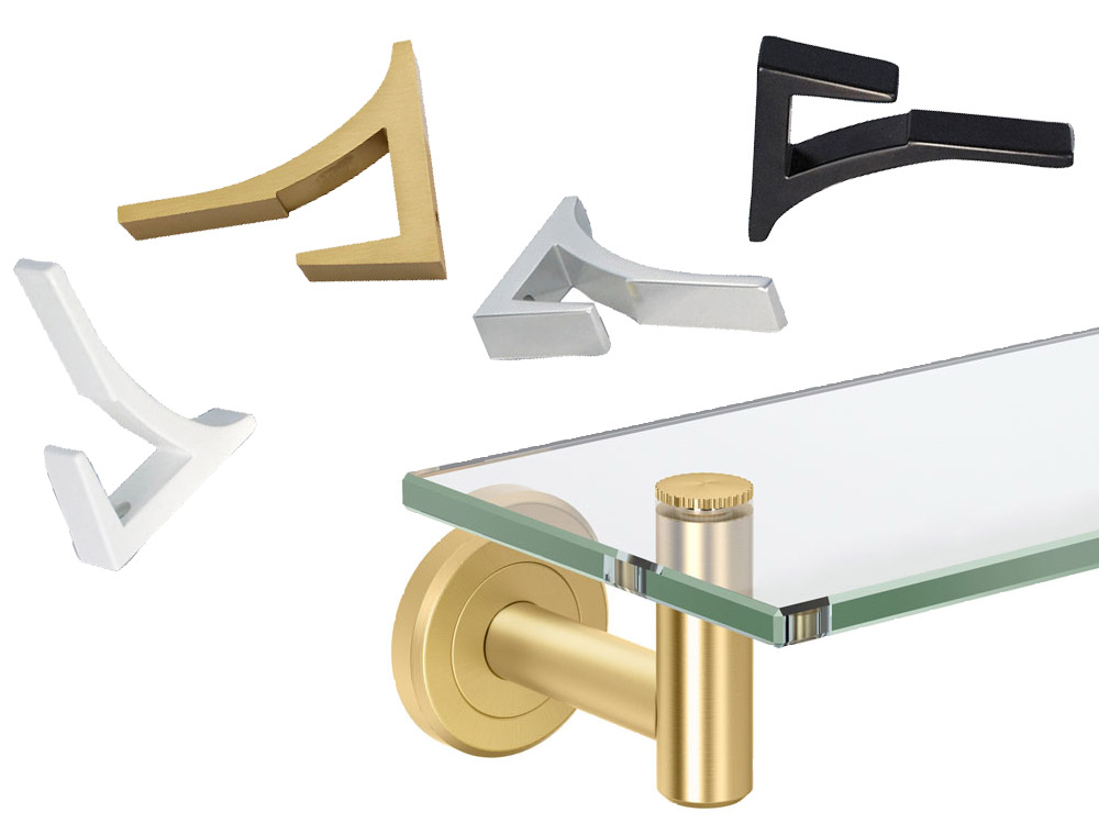 8-Piece Glass Shelf Brackets - Adjustable Clamps For 7-9mm Glass Or Wood Shelves, Chrome Finish