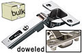 Salice 120&deg; Hinge - Bulk Box/300 each - (Full Overlay, Self-Closing, Doweled)