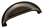 Hickory Hardware Williamsburg 3" (76mm) Center-to-Center Cabinet Cup Pull (Oil Rubbed Bronze Highlighted)