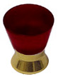Cal Crystal Athens 1" (25mm) Cabinet Knob (Red/Polished Brass)