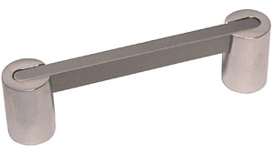 Colonial Bronze 3-1/2" (89mm) Center-to-Center Solid Brass Cabinet Pull (Polished Chrome w/ Matte Satin Chrome)