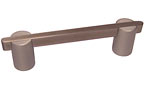 Colonial Bronze 3-1/2" (89mm) Center-to-Center Solid Brass Cabinet Pull (Matte Satin Nickel w/ Pewter)