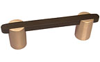 Colonial Bronze 3" (76mm) Center-to-Center Solid Brass Cabinet Pull (Matte Satin Bronze w/ Matte Oil Rubbed Bronze)