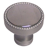 Colonial Bronze 1-1/4" (32mm) Solid Brass Cabinet Knob (Matte Satin Chrome w/ Polished Chrome)