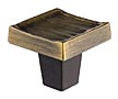 DuVerre 1-1/4" (32mm) Forged 3 Square Cabinet Knob (Antique Brass)