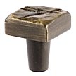 DuVerre 1" (25mm) Jeff Goodman Collection Large Square Cabinet Knob (Antique Brass)