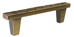DuVerre 3" (76mm) Center-to-Center Jeff Goodman Collection Square Cabinet Pull (Antique Brass)