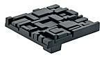 DuVerre Offset 2-1/2" (64mm) Square Cabinet Knob (Black Matte)