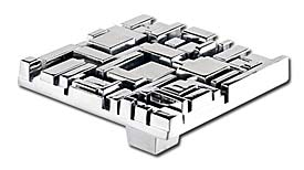 DuVerre Offset 2-1/2" (64mm) Square Cabinet Knob (Polished Chrome)