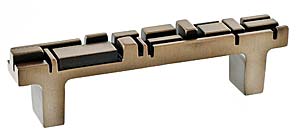 DuVerre Offset 3-3/4" (96mm) Center-to-Center Cabinet Pull (Antique Brass)