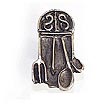 Emenee Kitchen 2" (51mm) Cabinet Knob - Hanging Silverware (Antique Matte Silver)