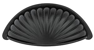 Emtek Tuscany Bronze 4" (102mm) Center-to-Center Fluted Bin Pull - (Flat Black)