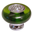 Exxel Decorative Hardware 1-7/16" (37mm) Accent Mushroom Cabinet Knob (Peridot/Polished Chrome)