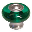 Exxel Decorative Hardware 1-7/16" (37mm) Accent Mushroom Cabinet Knob (Emerald/Satin Nickel)