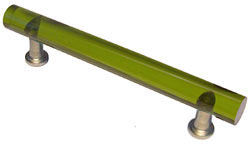 Exxel Decorative Hardware 3-3/4" (96mm) Center-to-Center Bar Cabinet Pull (Peridot/Satin Nickel)