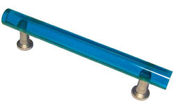 Exxel Decorative Hardware 3-3/4" (96mm) Center-to-Center Bar Cabinet Pull (Blue Topaz/Satin Nickel)