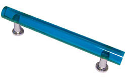 Exxel Decorative Hardware 3-3/4" (96mm) Center-to-Center Bar Cabinet Pull (Blue Topaz/Polished Chrome)
