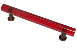 Exxel Decorative Hardware 3-3/4" (96mm) Center-to-Center Bar Cabinet Pull (Ruby/Antique Brass)