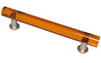 Exxel Decorative Hardware 3-3/4" (96mm) Center-to-Center Bar Cabinet Pull (Amber/Satin Nickel)