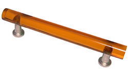 Exxel Decorative Hardware 3-3/4" (96mm) Center-to-Center Bar Cabinet Pull (Amber/Satin Nickel)