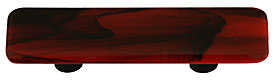 Hot Knobs Swirl 3" (76mm) Center-to-Center Glass Cabinet Pull (Black Swirl Brick Red)