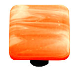 Hot Knobs Swirl 1-1/2" (38mm) Glass Cabinet Knob (White Swirl Opal Orange)