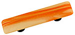 Hot Knobs Swirl 3" (76mm) Center-to-Center Glass Cabinet Pull (White Swirl Opal Orange)