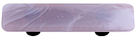 Hot Knobs Swirl 3" (76mm) Center-to-Center Glass Cabinet Pull (White Swirl Dusty Lilac)