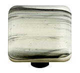 Hot Knobs Swirl 1-1/2" (38mm) Glass Cabinet Knob (Black Swirl French Vanilla)