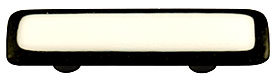 Hot Knobs Border 3" (76mm) Center-to-Center Glass Cabinet Pull (Black Border White)