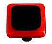 Hot Knobs Border 1-1/2" (38mm) Glass Cabinet Knob (Brick Red Border Black)