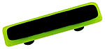 Hot Knobs Border 3" (76mm) Center-to-Center Glass Cabinet Pull (Spring Green Border Black)