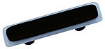Hot Knobs Border 3" (76mm) Center-to-Center Glass Cabinet Pull (Powder Blue Border Black)