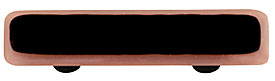 Hot Knobs Border 3" (76mm) Center-to-Center Glass Cabinet Pull (Dusty Lilac Border Black)