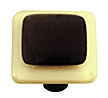 Hot Knobs Border 1-1/2" (38mm) Glass Cabinet Knob (French Vanilla Border Black)