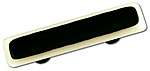 Hot Knobs Border 3" (76mm) Center-to-Center Glass Cabinet Pull (French Vanilla Border Black)