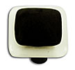 Hot Knobs Border 1-1/2" (38mm) Glass Cabinet Knob (White Border Black)