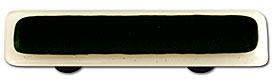 Hot Knobs Border 3" (76mm) Center-to-Center Glass Cabinet Pull (White Border Black)
