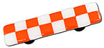 Hot Knobs Li'l Squares 3" (76mm) Center-to-Center Glass Cabinet Pull (Opal Orange White Squares)