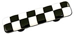Hot Knobs Li'l Squares 3" (76mm) Center-to-Center Glass Cabinet Pull (Black White Squares)