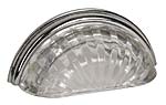 Lewis Dolin Melon Glass 3" (76mm) Center-to-Center Cabinet Cup Pull (Transparent Clear/Polished Chrome)