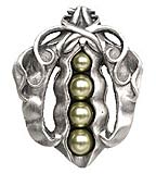 Notting Hill 2" (51mm) Pearly Peapod Cabinet Knob (Antique Pewter)