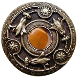 Notting Hill 1-3/8" (35mm) Tiger Eye Cabinet Knob (Antique Brass)