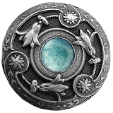 Notting Hill 1-3/8" (35mm) Green Aventurine Cabinet Knob (Antique Pewter)