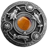 Notting Hill 1-3/8" (35mm) Tiger Eye Cabinet Knob (Antique Pewter)