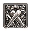 Notting Hill 1-1/2" (38mm) Leafy Carrot Cabinet Knob (Brilliant Pewter)