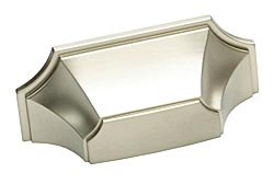 Schaub and Company Empire Series 3" (76mm) Center-to-Center Cabinet Cup/Bin Pull (Satin Nickel)