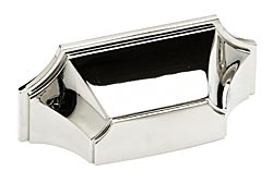 Schaub and Company Empire Series 3" (76mm) Center-to-Center Cabinet Cup/Bin Pull (Polished Nickel)