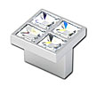 TopEx 1" (25mm) Swarovski Crystal Square Cabinet Knob (Polished Chrome)