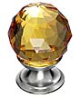 Top Knobs 1-1/8" (29mm) Crystal Cabinet Knob (Amber Crystal/Brushed Satin Nickel)